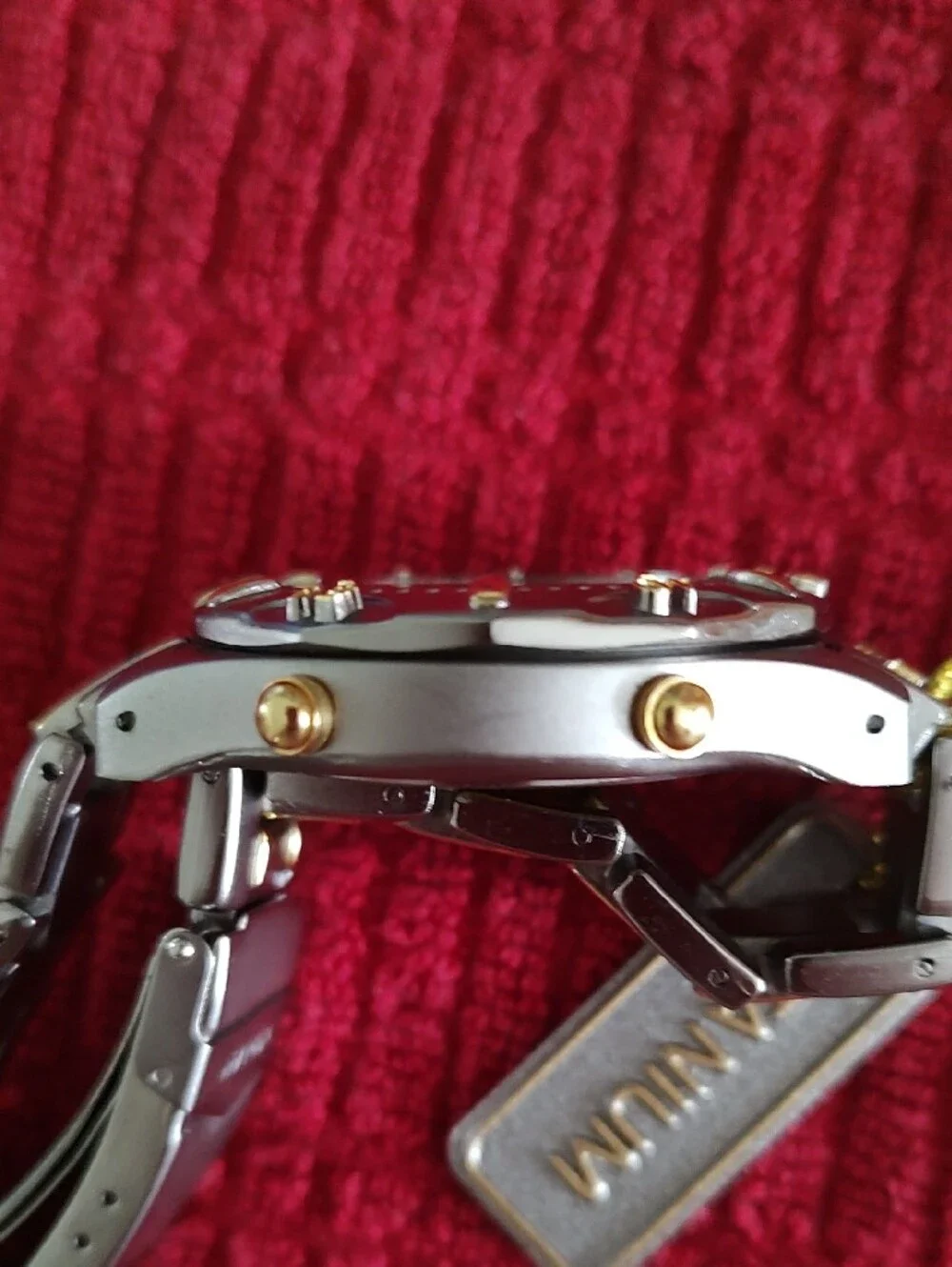 Titanium Two-Tone Silver and Gold Men's Chronograph Watch